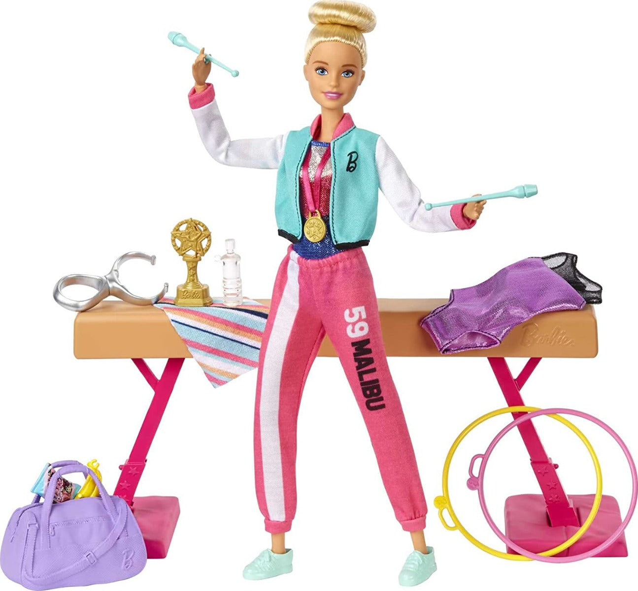 Buy Barbie Gymnastics Playset Barbie Doll with Twirling Feature | Yallatoys.com