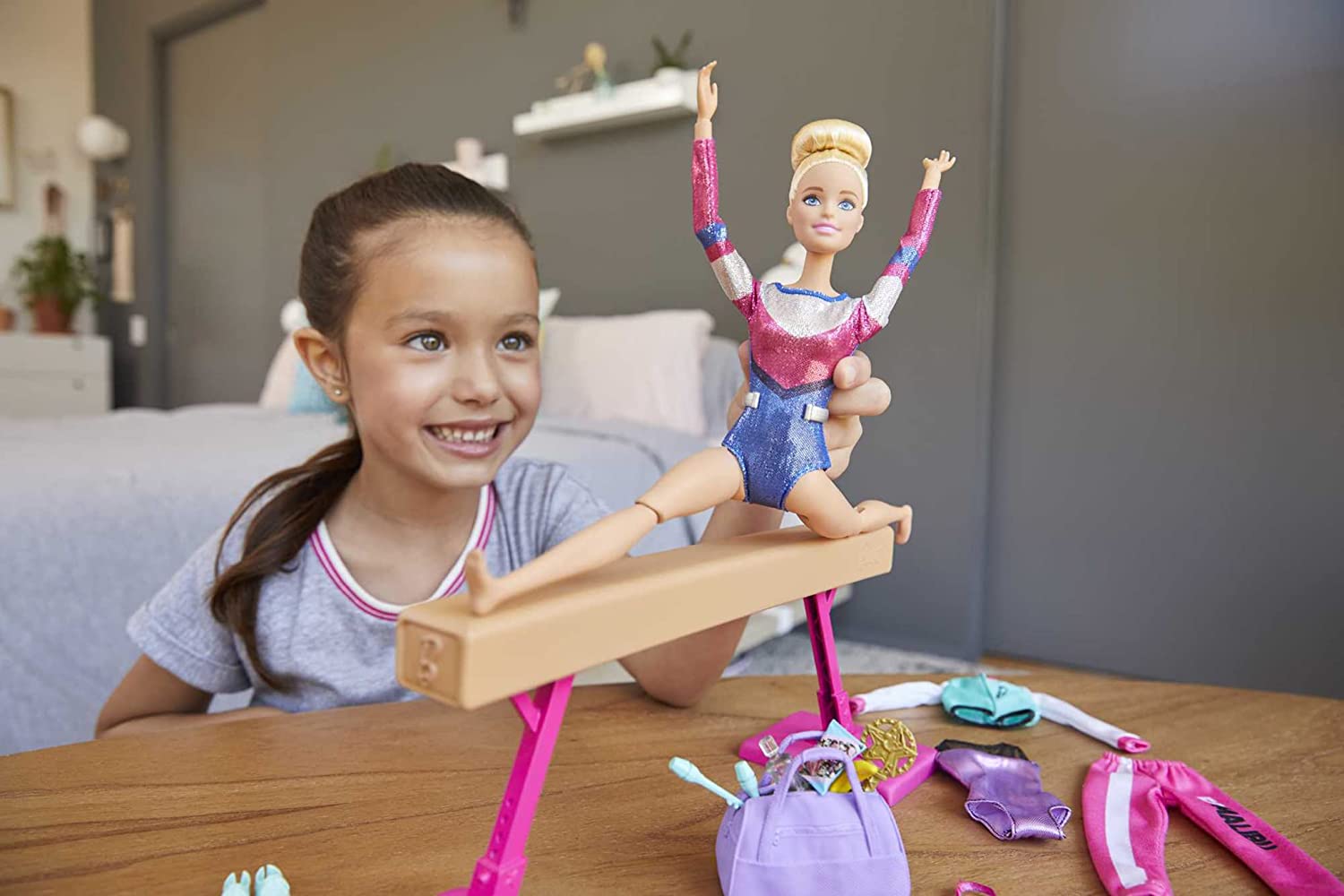 Buy Barbie Gymnastics Playset Barbie Doll with Twirling Feature | Yallatoys.com