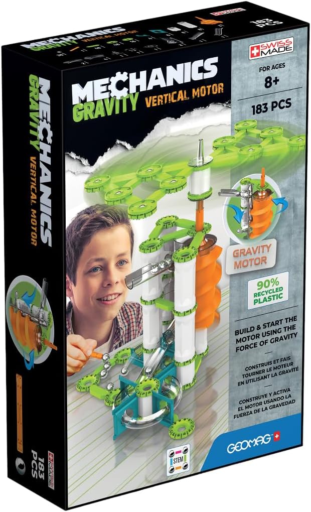 Buy Geomag Mechanics Gravity Recycled Vertical Motor 183 pcs | Yallatoys.com