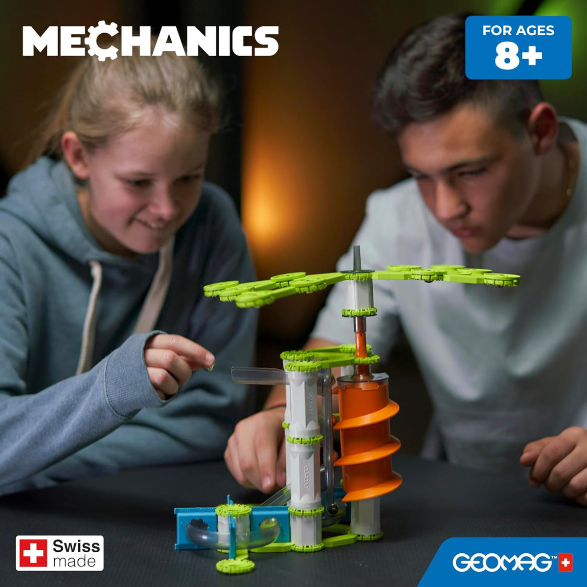 Buy Geomag Mechanics Gravity Recycled Vertical Motor 183 pcs | Yallatoys.com