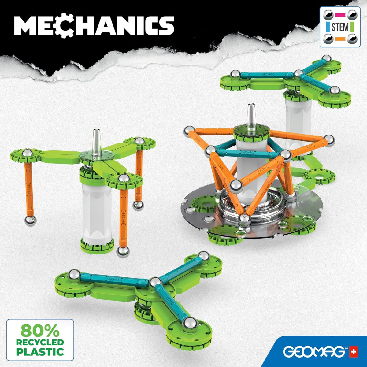 Buy Geomag Mechanics Motion Recycled 2Magnetic Gears 96 pcs | Yallatoys.com
