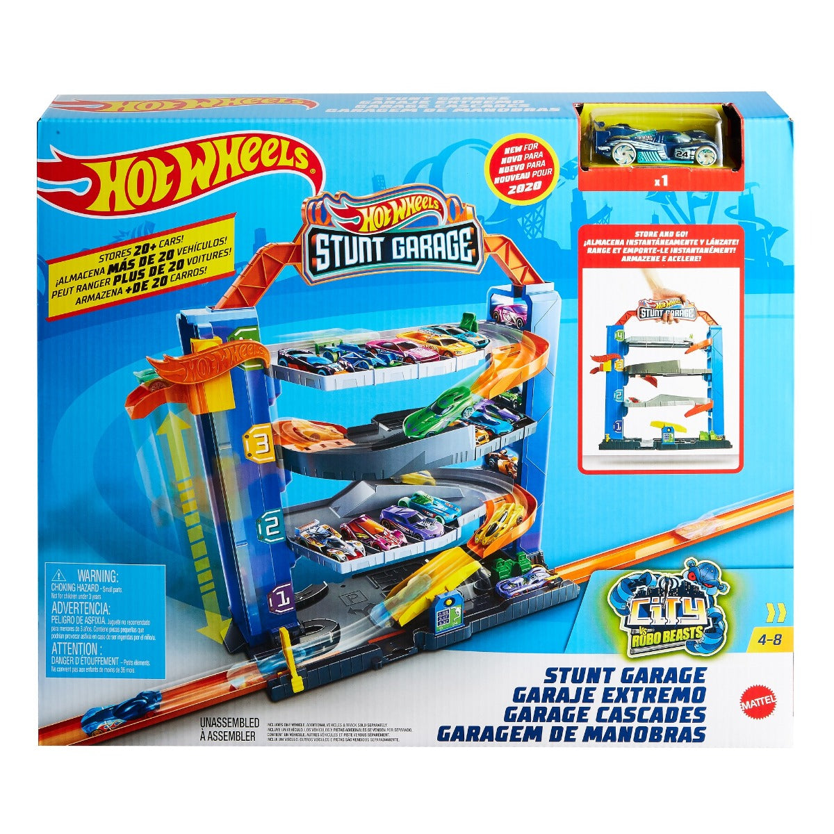 Buy Hot Wheels City Stunt Jump & Drop Garage Play Set with 1 Car | Yallatoys.com