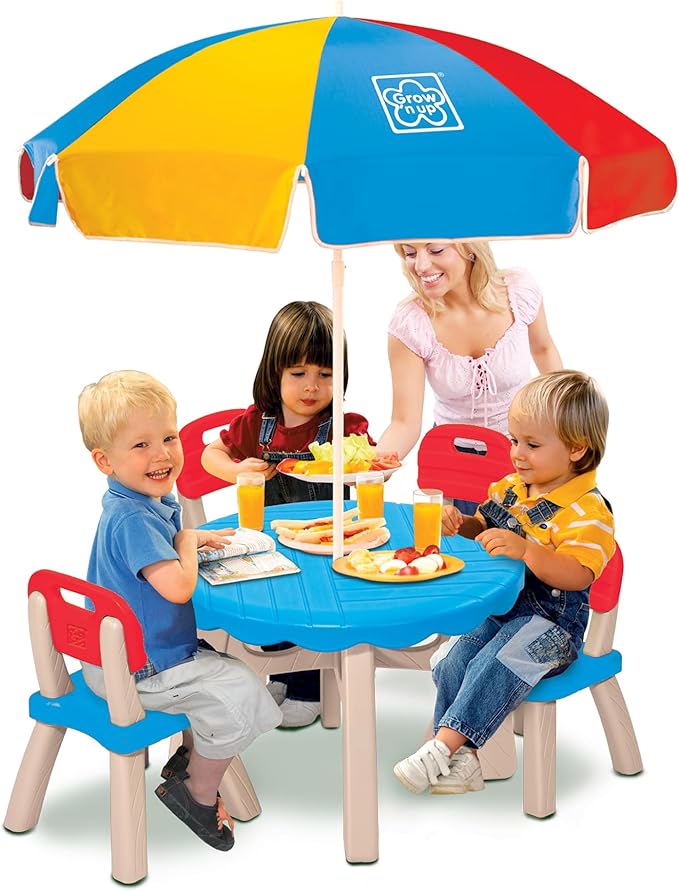 Buy Grow N Up Patio Set with 4 Chairs and Umbrella | Yallatoys.com