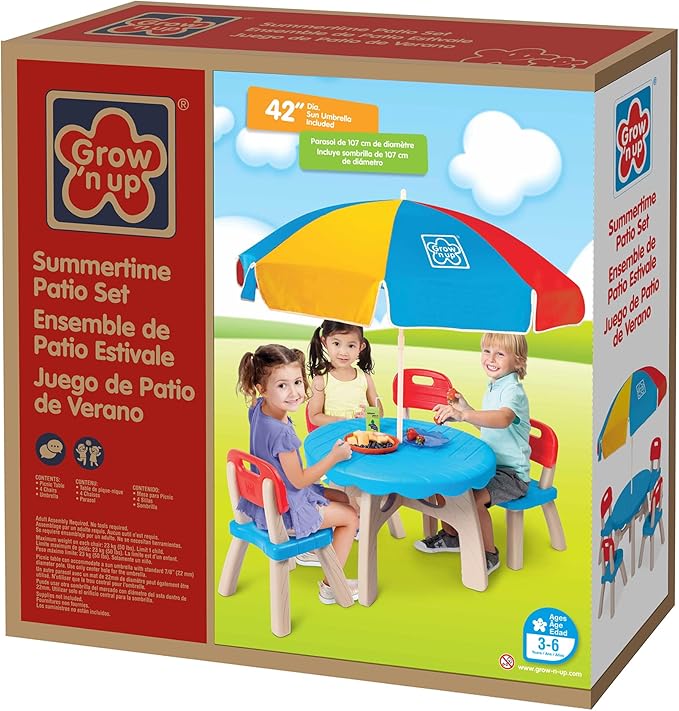 Buy Grow N Up Patio Set with 4 Chairs and Umbrella | Yallatoys.com