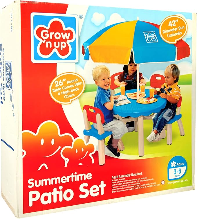 Buy Grow N Up Patio Set with 4 Chairs and Umbrella | Yallatoys.com