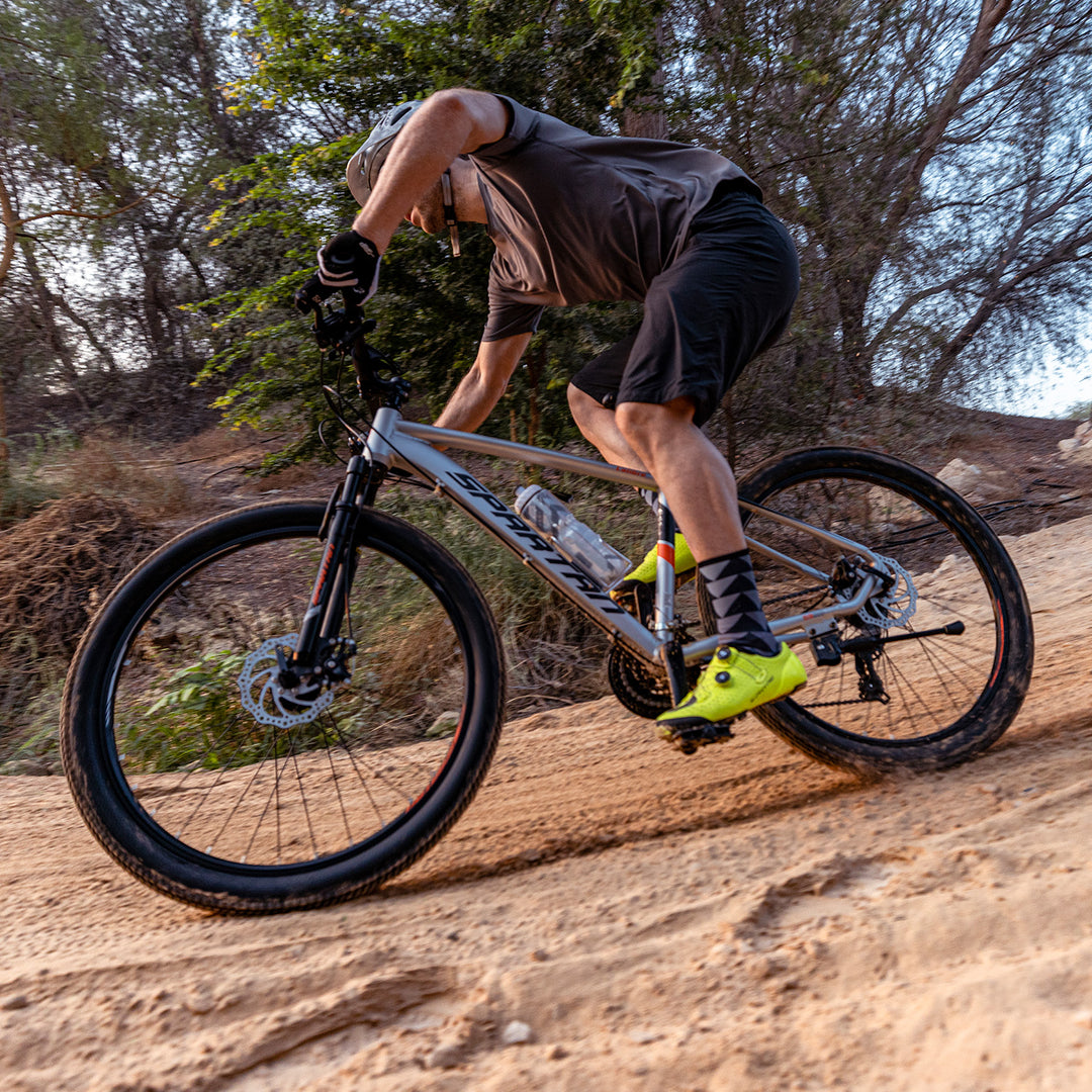 grey mountain bike