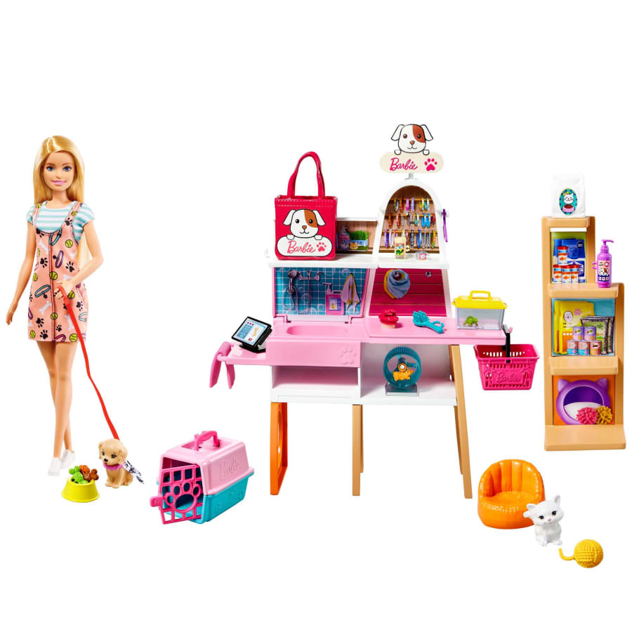 Buy Barbie Doll And Pet Boutique Playset With 4 Pets And Accessories | Yallatoys.com