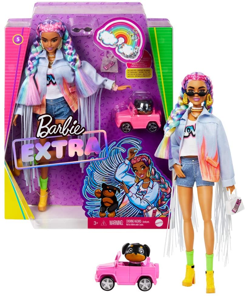 Buy Barbie Extra Doll Rainbow Braids | Yallatoys.com