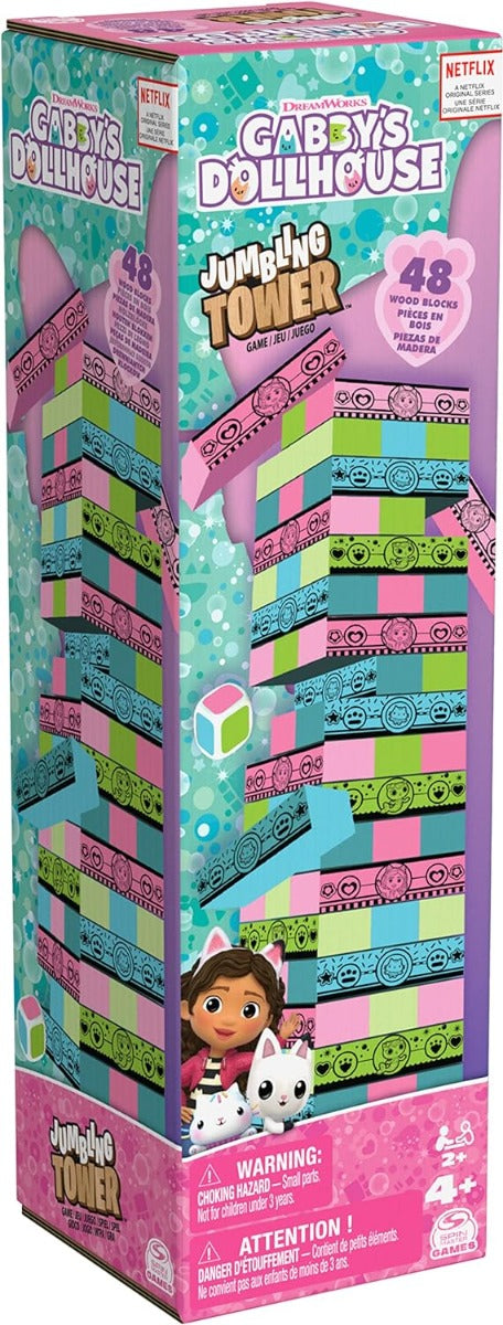 Buy Gabbys Dollhouse Jumbling Tower Building Toppling Wood Game | Yallatoys.com