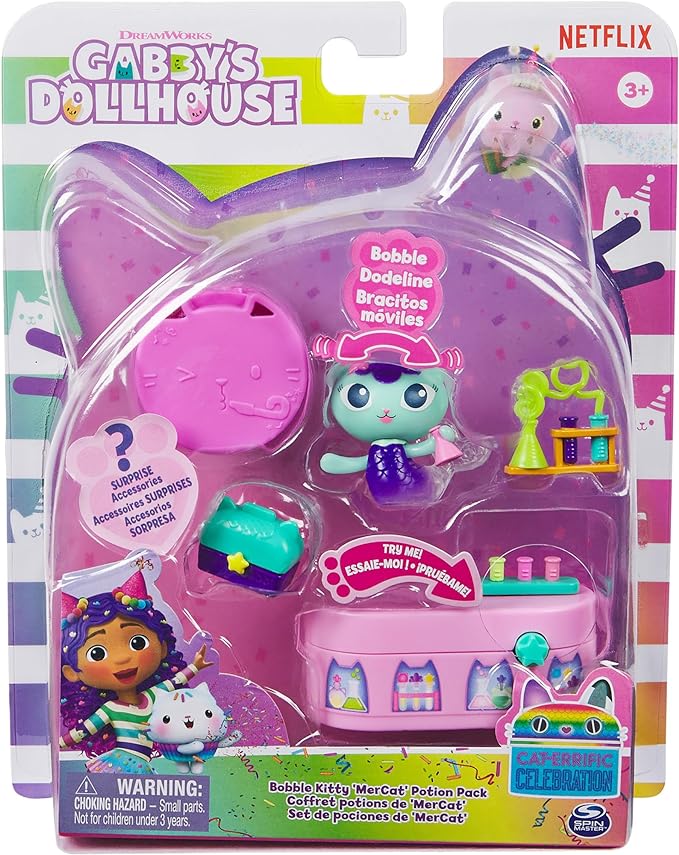 Buy Gabbys Dollhouse Celebration Series Mercat Bobble Figure with Dollhouse Furniture and Accessories | Yallatoys.com