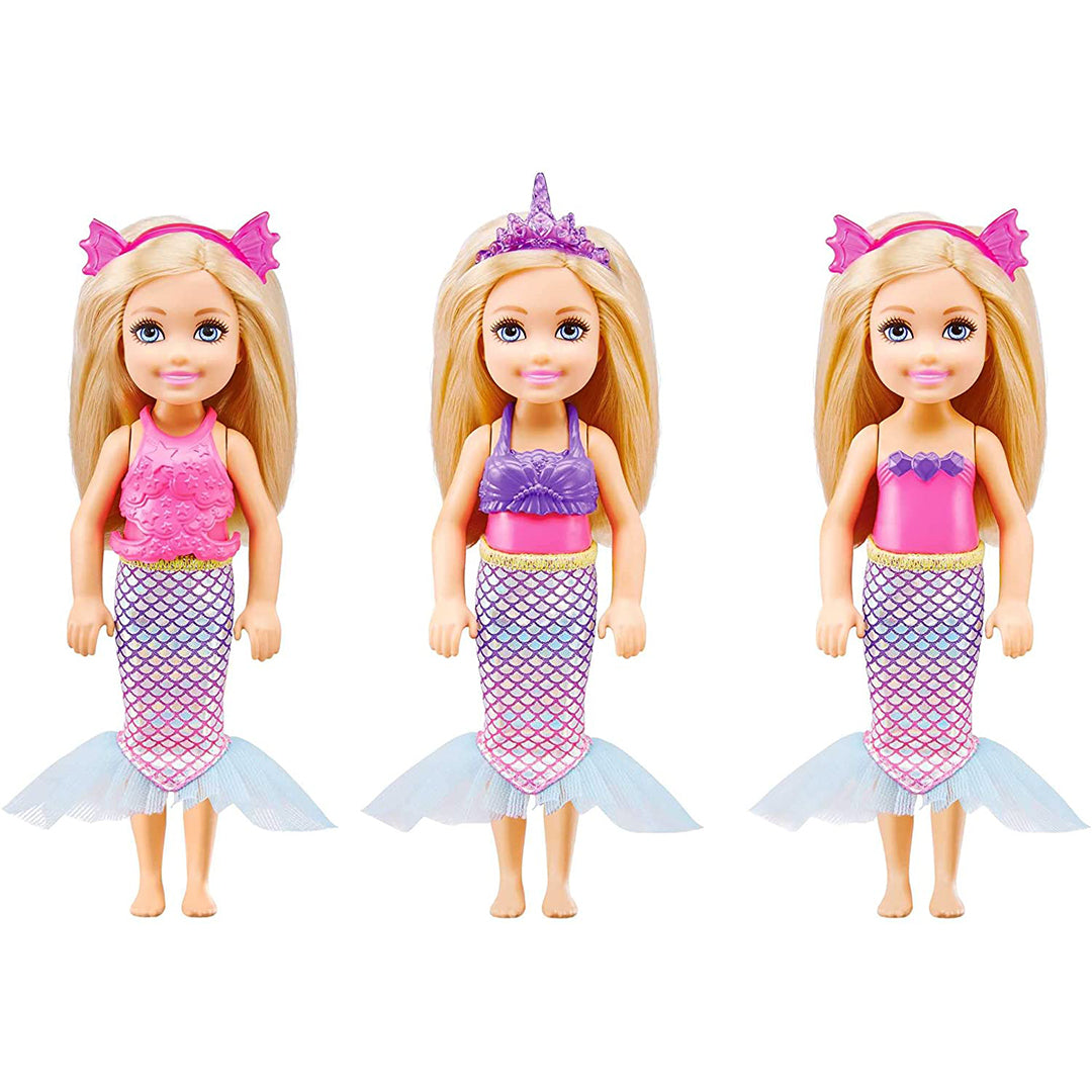 Buy Barbie Dreamtopia Chelsea Mermaid Doll Dress Set with 12 Fashionable Pieces | Yallatoys.com