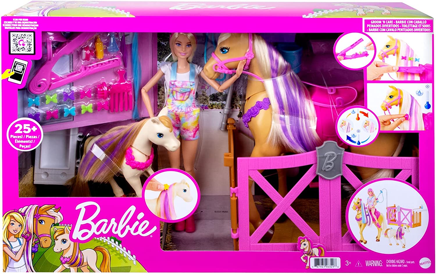 Buy Barbie Groom N Care Doll Horses and Playset | Yallatoys.com