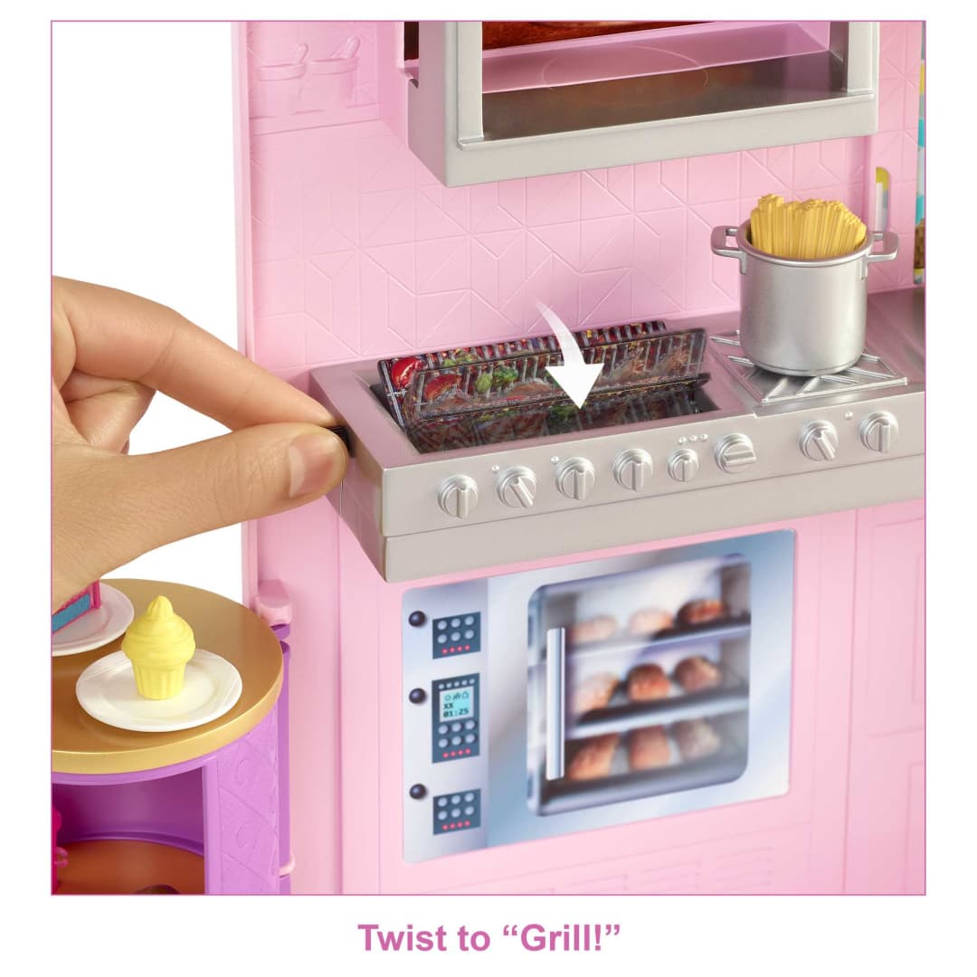 Buy Barbie Cook N Grill Restaurant Playset With More Than 30 Pieces | Yallatoys.com
