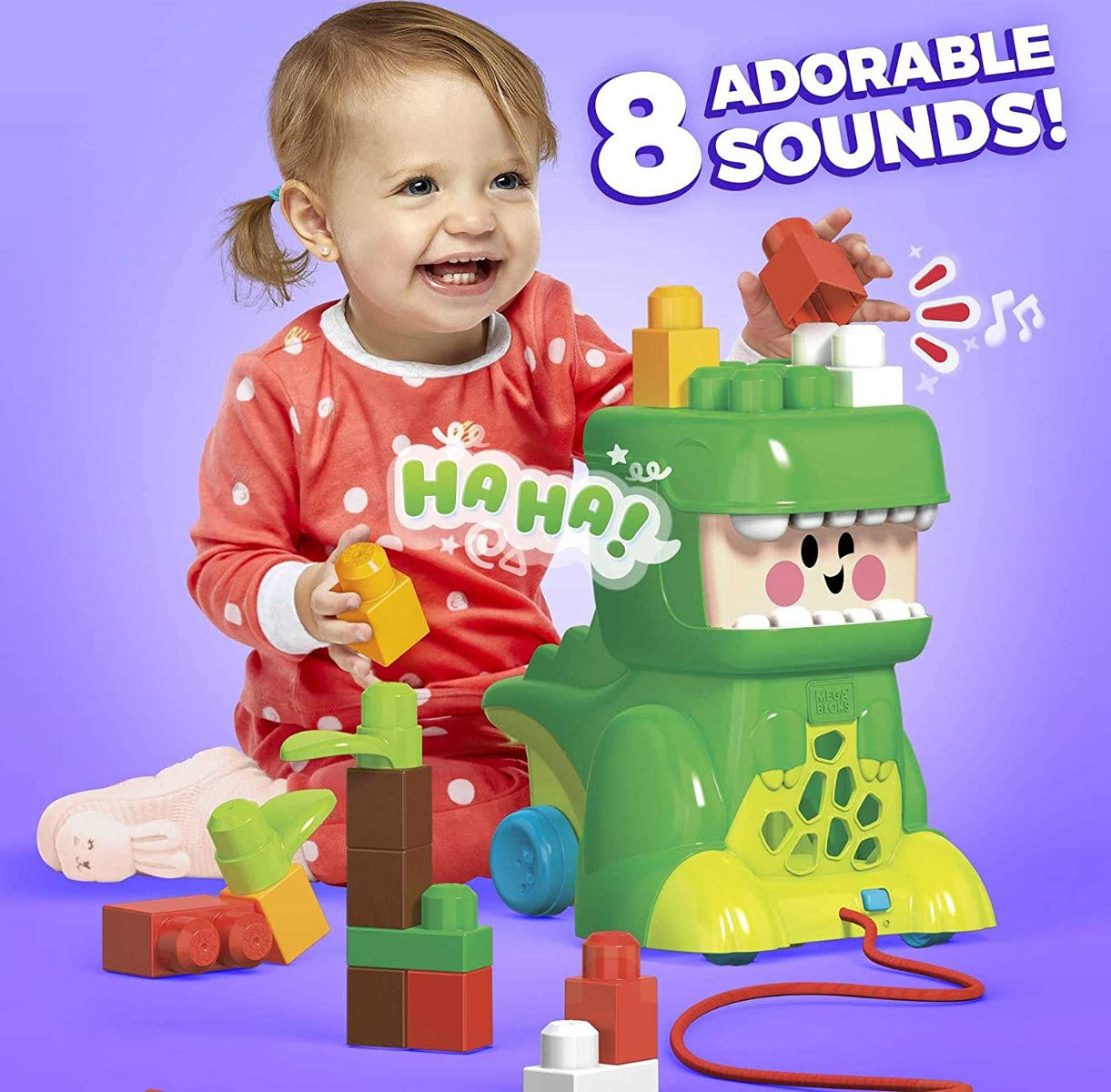 Buy Mattel Mega Blocks Jammy Stackers Roll & T-Rex | Yallatoys.com