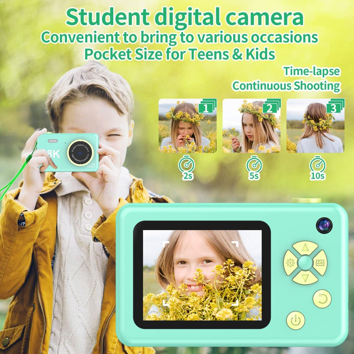 Buy My Cam Children 8K Digital Camera Green | Yallatoys.com