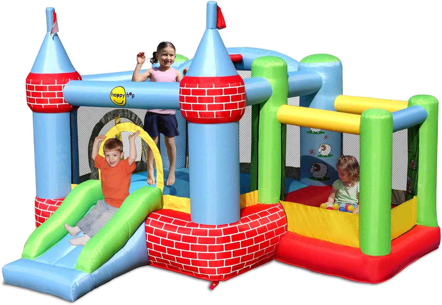 Buy Happy Hop Castle Bouncer With Farmyard Ballpit | Yallatoys.com