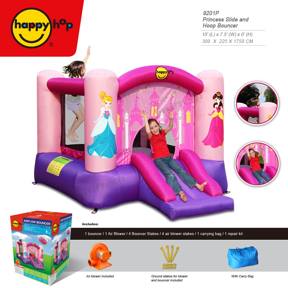 Buy Happy Hop Princess Slide And Hoop Bouncer | Yallatoys.com