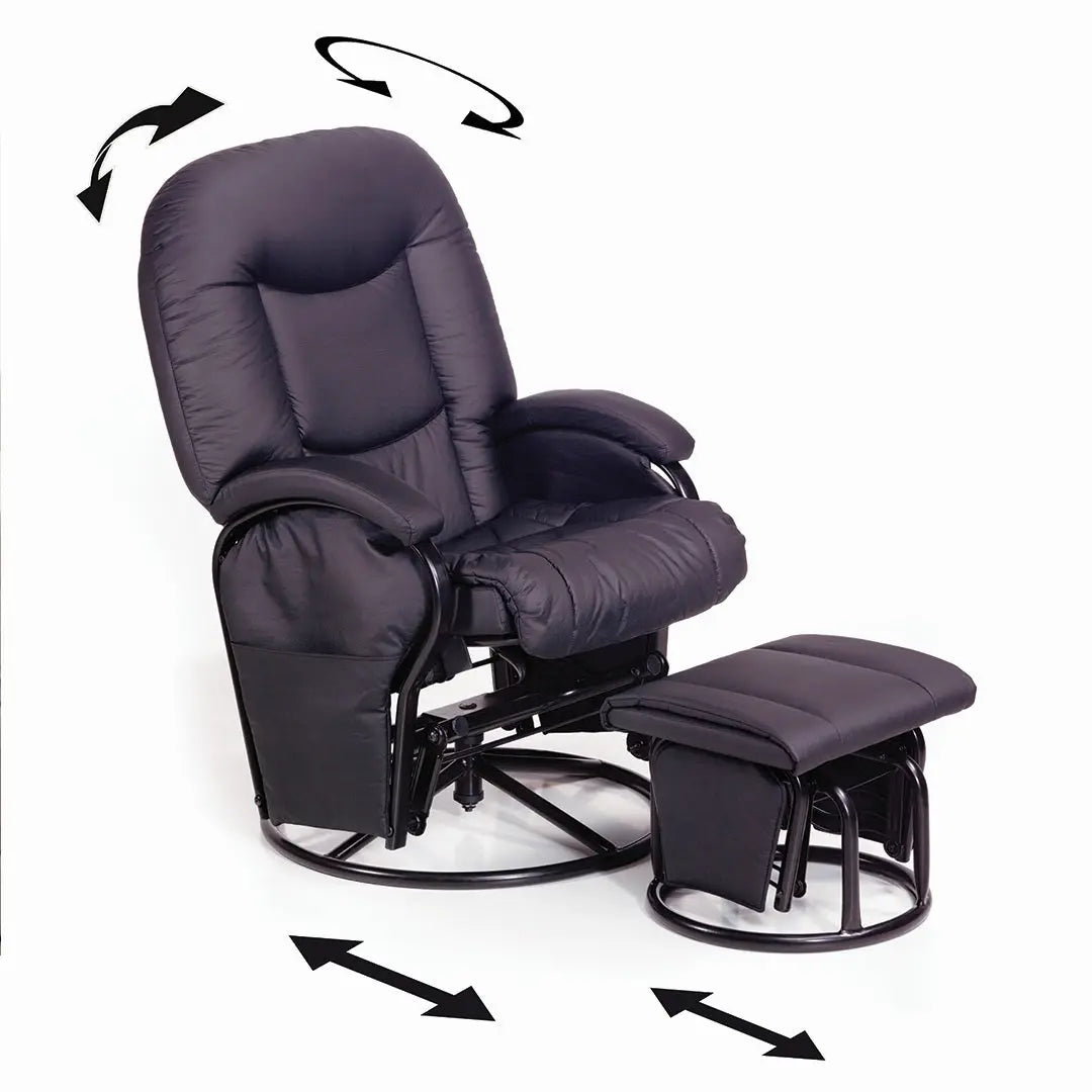 Hauck Metal Glider Chair with Footrest Black Hauck Yallatoys