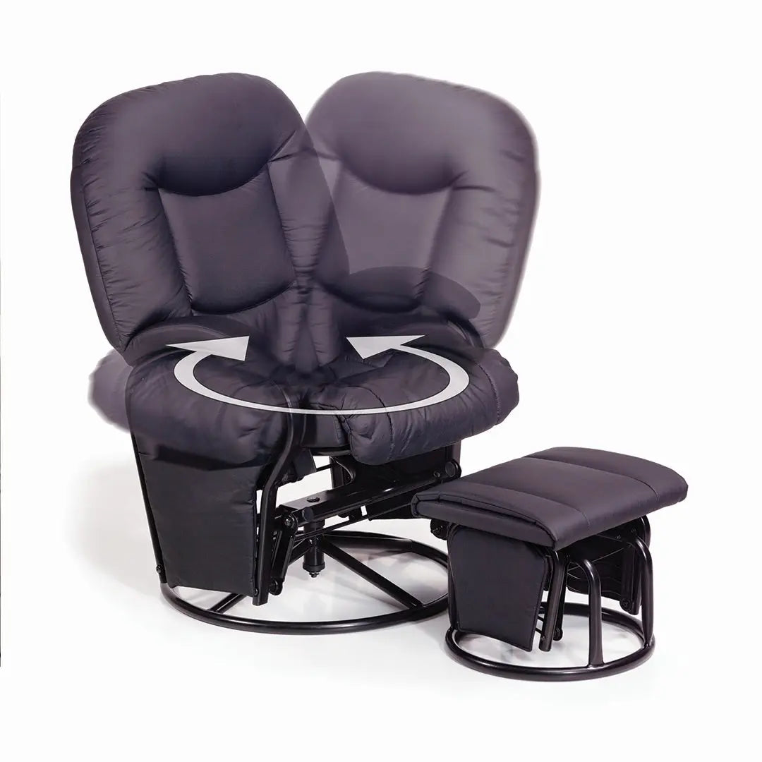 Hauck Metal Glider Chair with Footrest Black Hauck Yallatoys