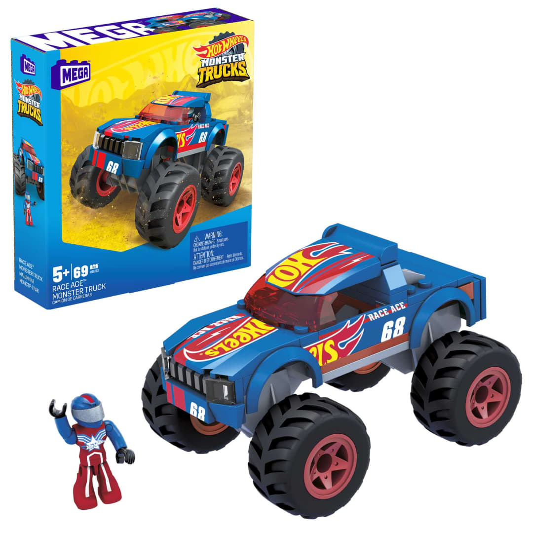 Buy Hot Wheels Mega Race Ace Monster Truck Building Set | Yallatoys.com