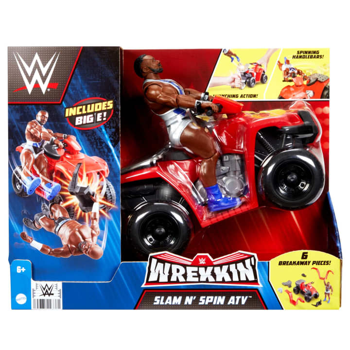 Buy WWE Action Figure Vehicle Wrekkin Slam N Spin ATV With Big E | Yallatoys.com