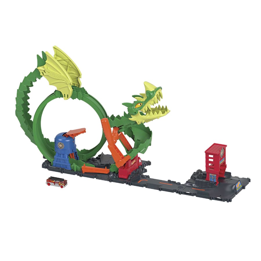 Buy Hot Wheels Track Set Firetruck City Dragon Drive Firefight Playset | Yallatoys.com