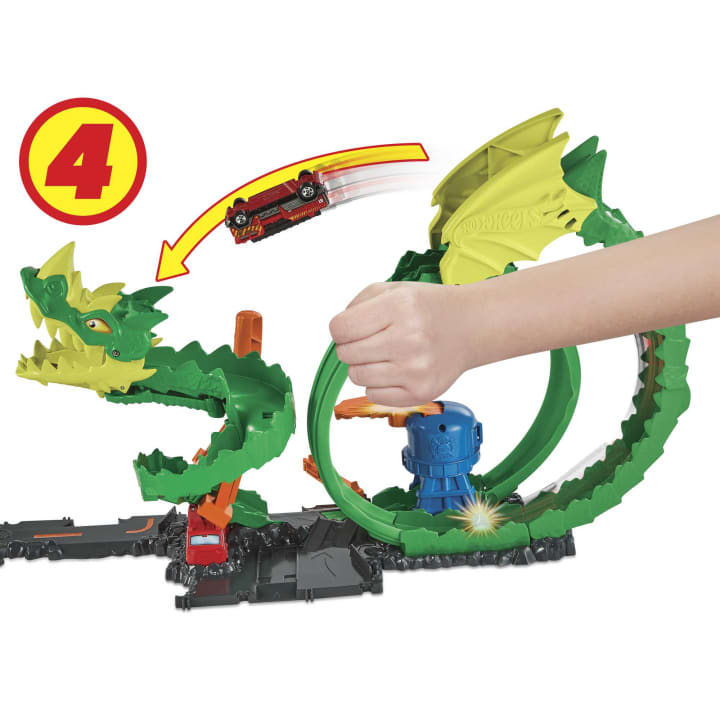 Buy Hot Wheels Track Set Firetruck City Dragon Drive Firefight Playset | Yallatoys.com