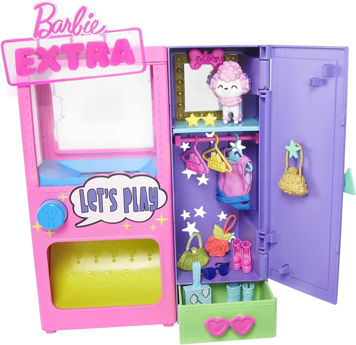 Buy Barbie Extra Surprise Fashion Closet Playset with 20 Pieces Including Pet Poodle | Yallatoys.com