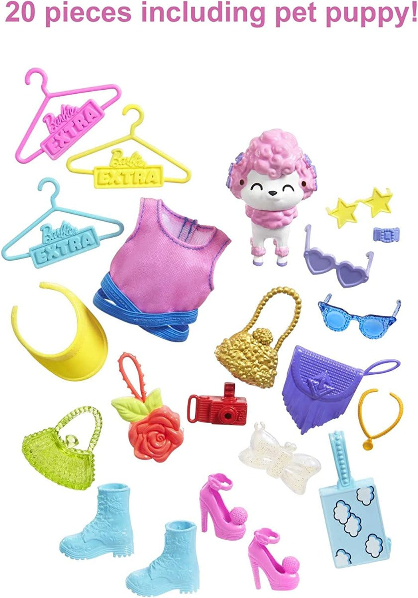Buy Barbie Extra Surprise Fashion Closet Playset with 20 Pieces Including Pet Poodle | Yallatoys.com