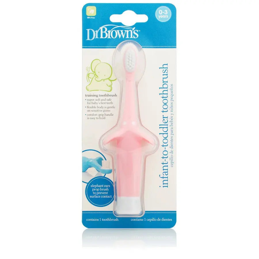 Dr.Browns Infant To Toddler Toothbrush  Pink Elephant  1 Pack Dr Browns Yallatoys