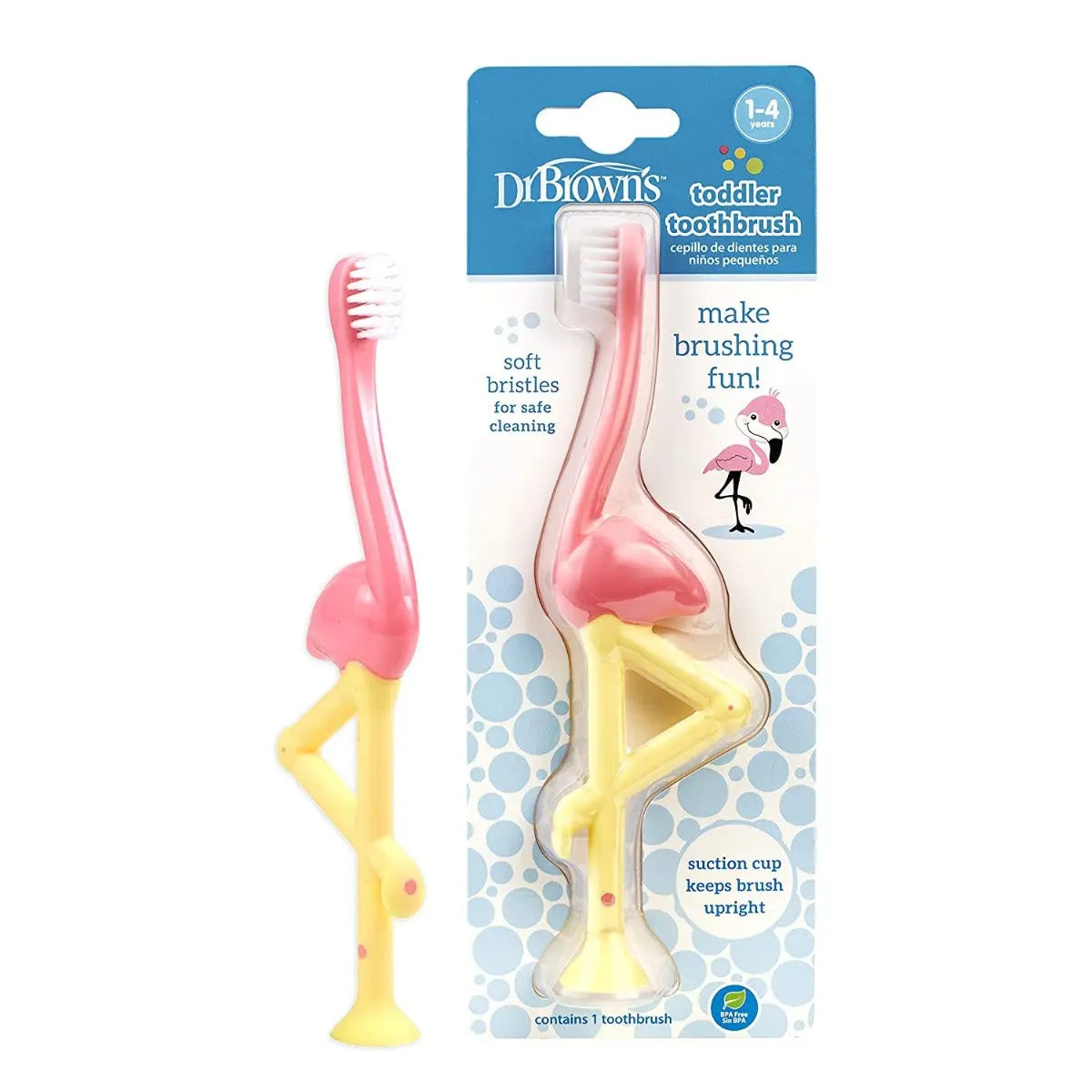 Dr Browns Infant to Toddler Toothbrush Pink Flamingo Dr Browns Yallatoys