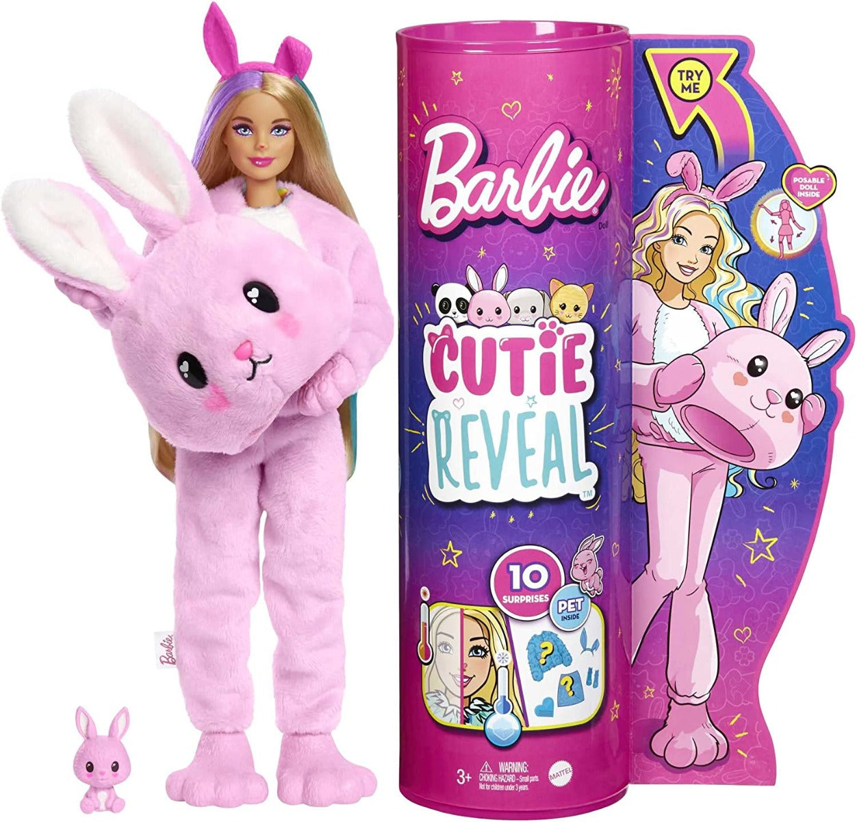 Buy Barbie Cutie Reveal Doll with Bunny Plush Costume & 10 Surprises | Yallatoys.com