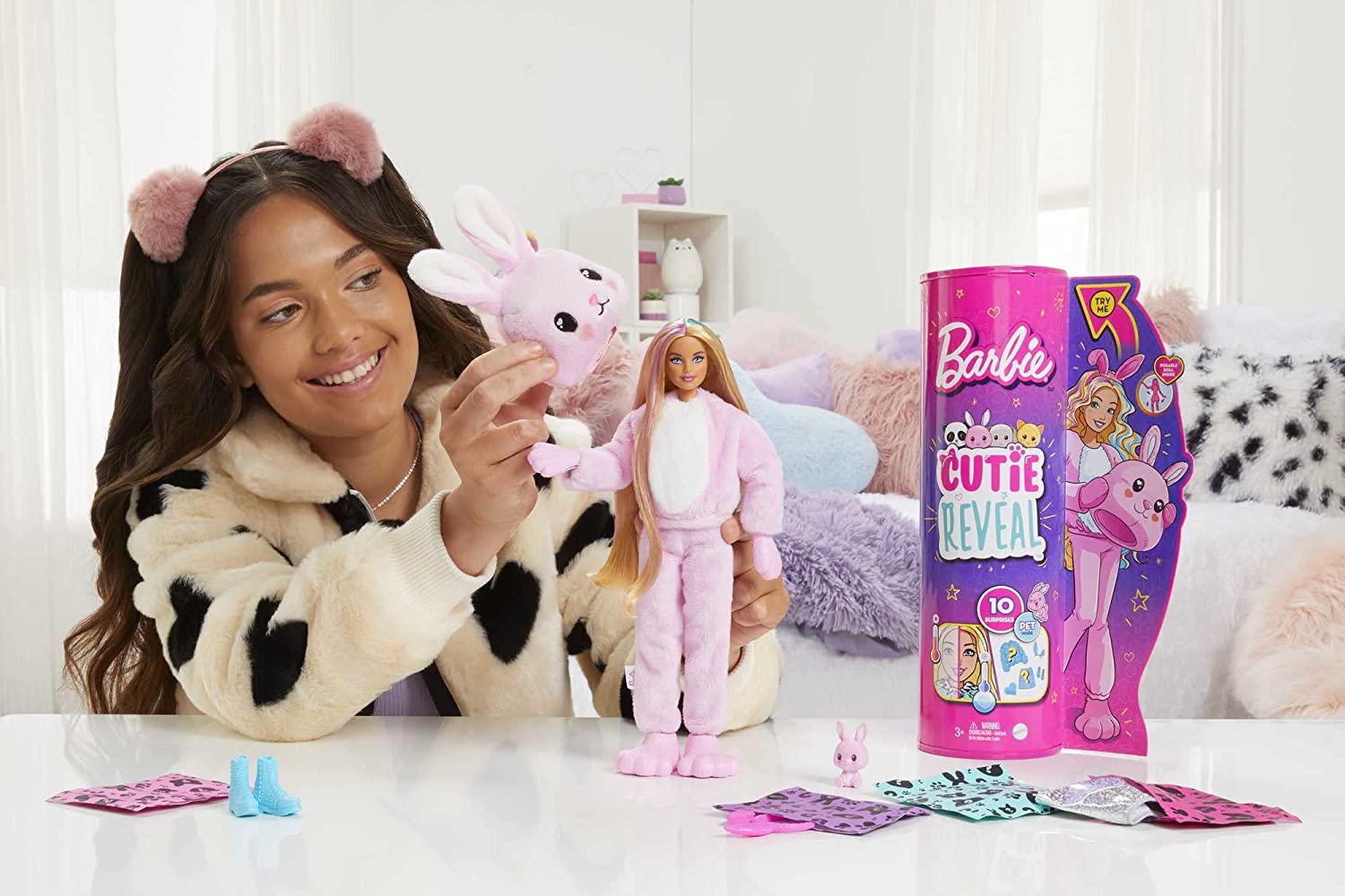 Buy Barbie Cutie Reveal Doll with Bunny Plush Costume & 10 Surprises | Yallatoys.com
