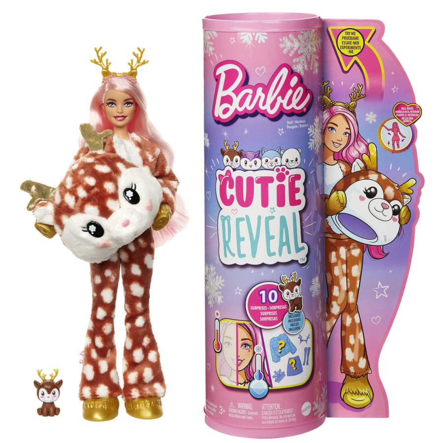 Buy Barbie Cutie Reveal Snowflake Sparkle Doll Deer | Yallatoys.com