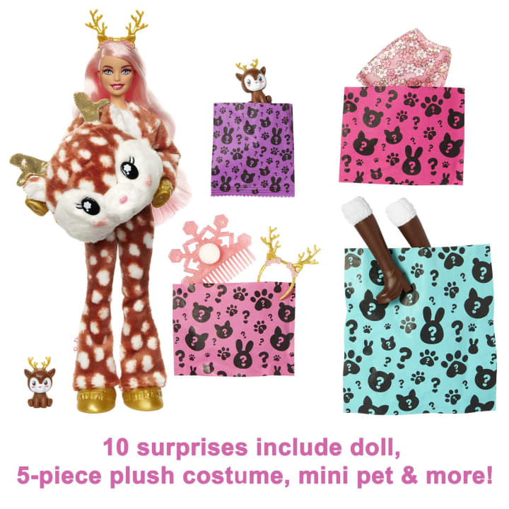 Buy Barbie Cutie Reveal Snowflake Sparkle Doll Deer | Yallatoys.com