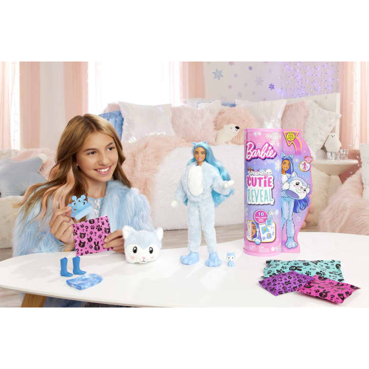 Buy Barbie Cutie Reveal Winter Sparkle Series Husky Fashion Doll | Yallatoys.com