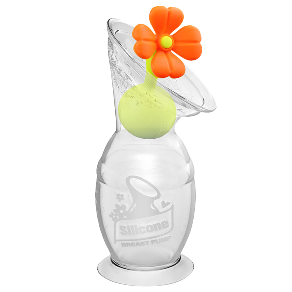 Haakaa 150Ml Silicone Breast Pump & Stopper Gift Box Orange Haakaa Yallatoys