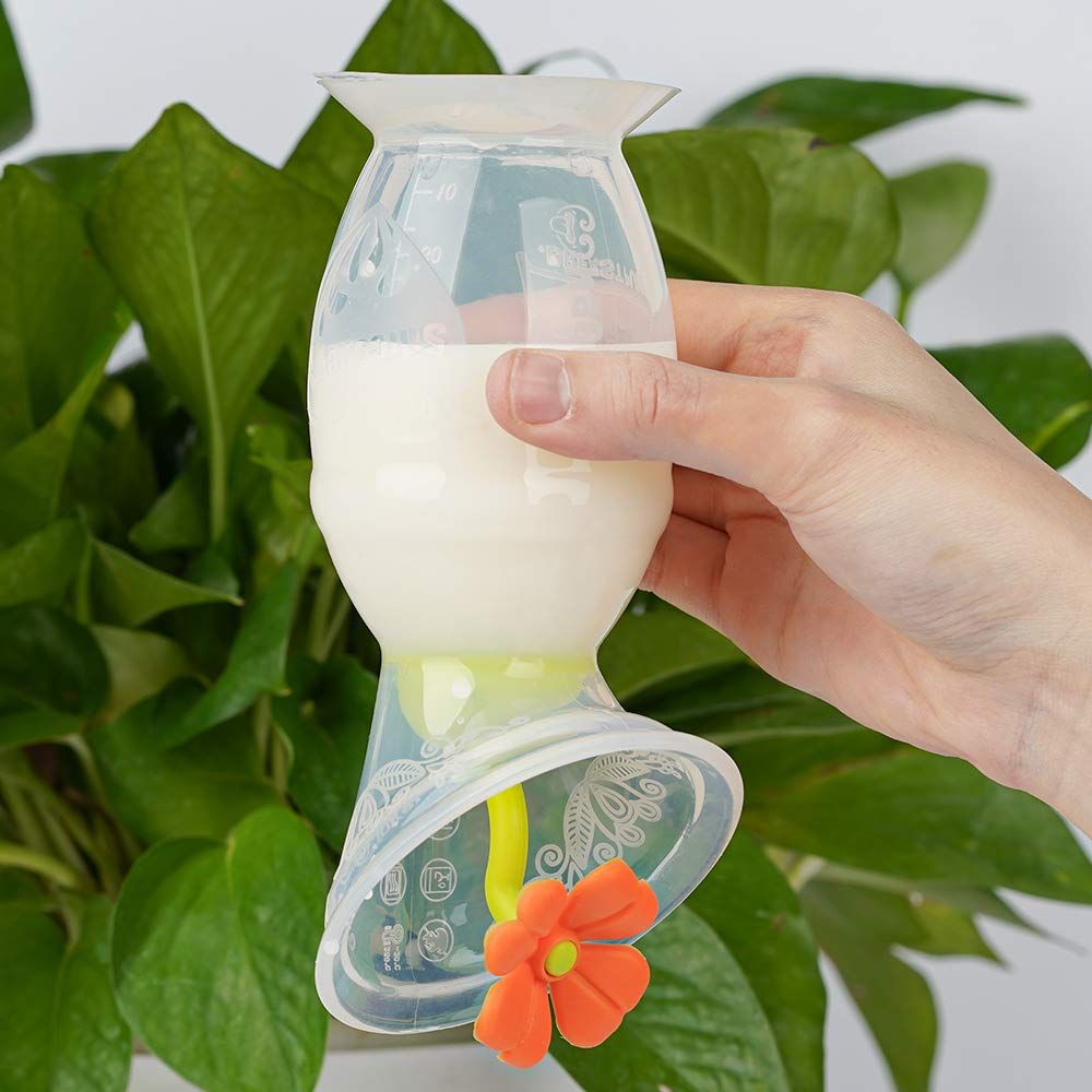 Haakaa 150Ml Silicone Breast Pump & Stopper Gift Box Orange Haakaa Yallatoys