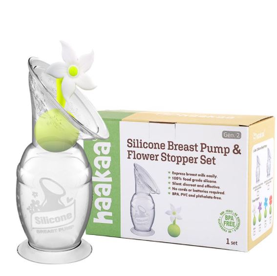 Haakaa 150Ml Silicone Breast Pump & Stopper Gift Box White Haakaa Yallatoys