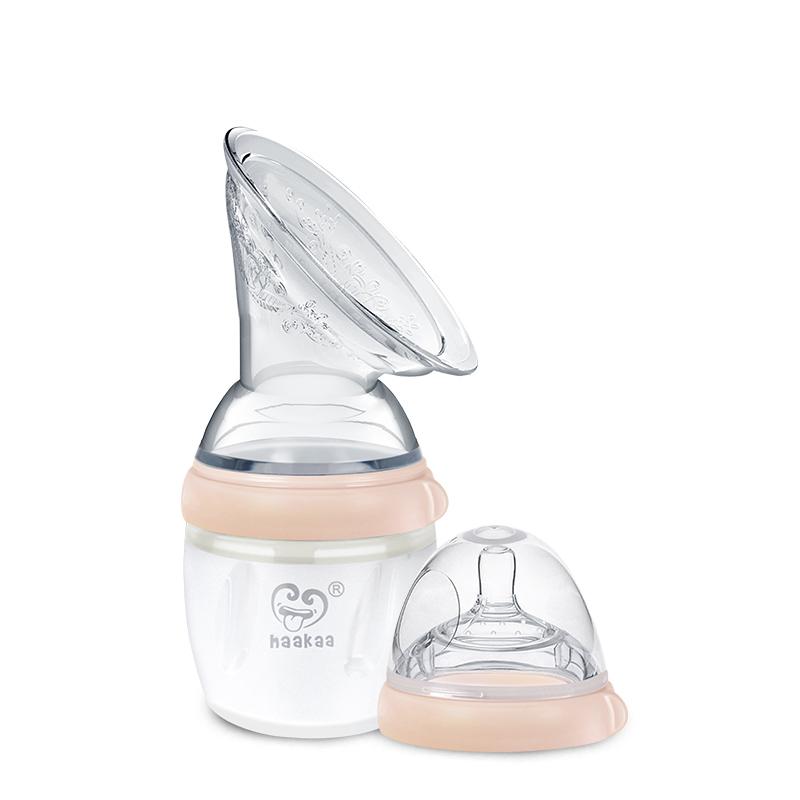 Haakaa Gen 3 Silicone Pump & Bottle Set Peach Haakaa Yallatoys