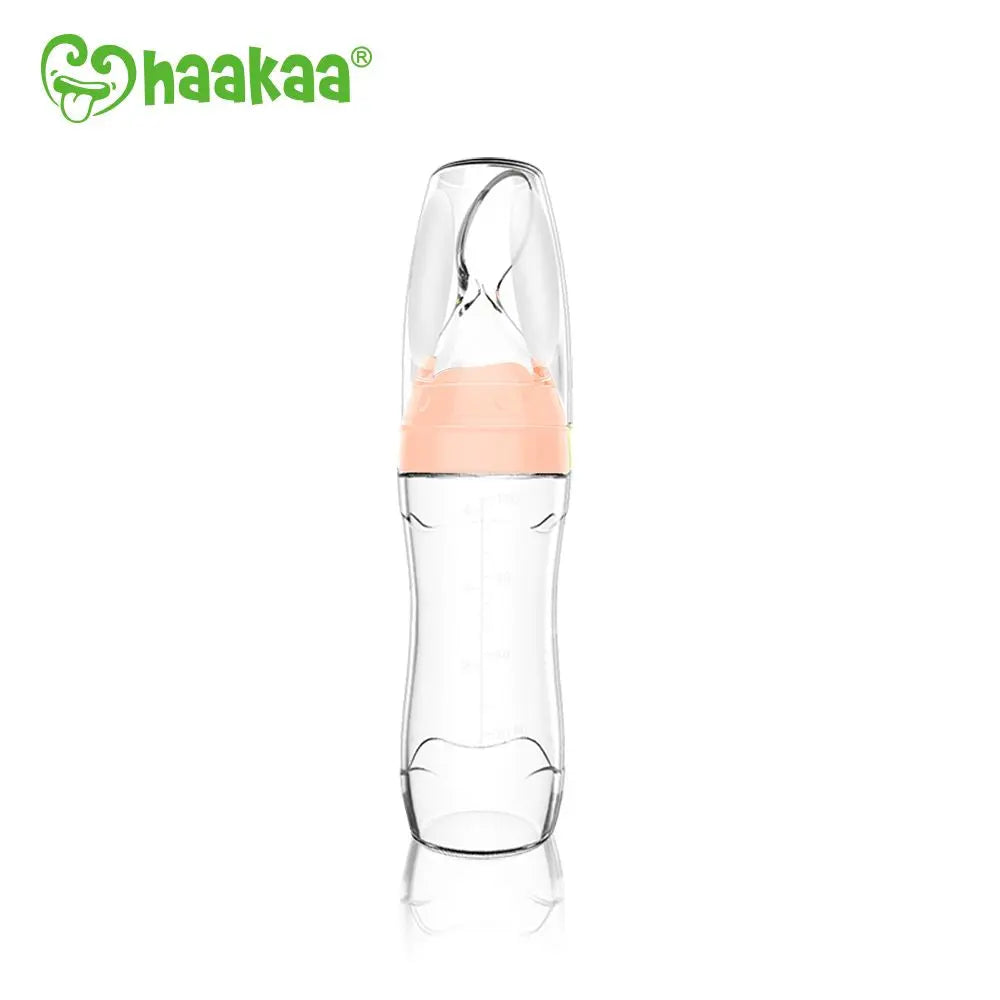 Haakaa Silicone Baby Food Dispensing Spoon Peach Haakaa Yallatoys