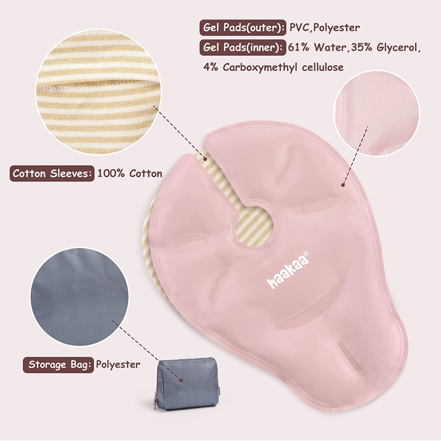 Haakaa Hot & Cold Reusable Breast Compression Pads  Blush Haakaa Yallatoys