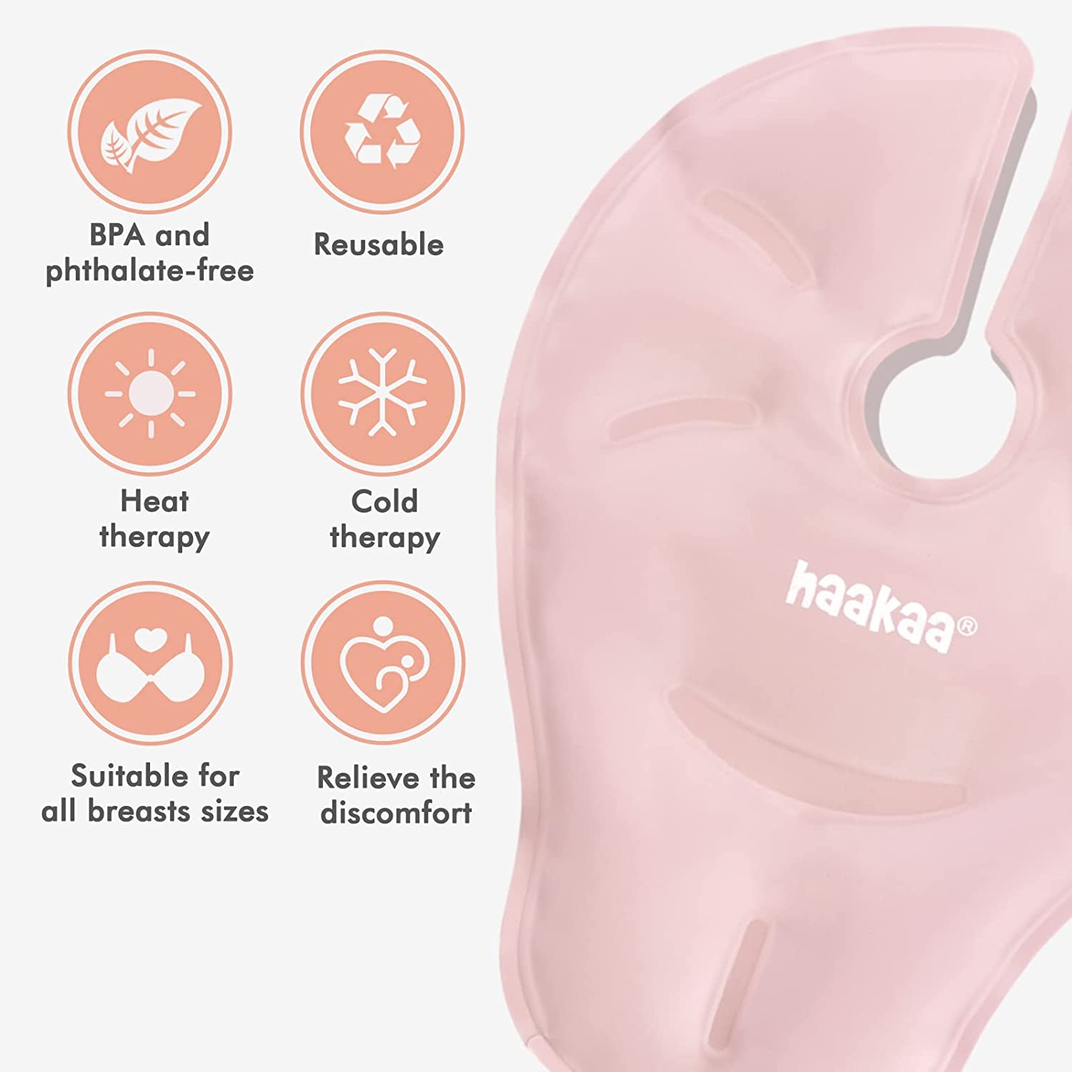 Haakaa Hot & Cold Reusable Breast Compression Pads  Blush Haakaa Yallatoys