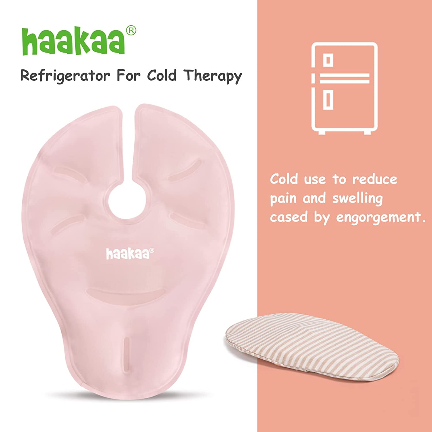 Haakaa Hot & Cold Reusable Breast Compression Pads  Blush Haakaa Yallatoys