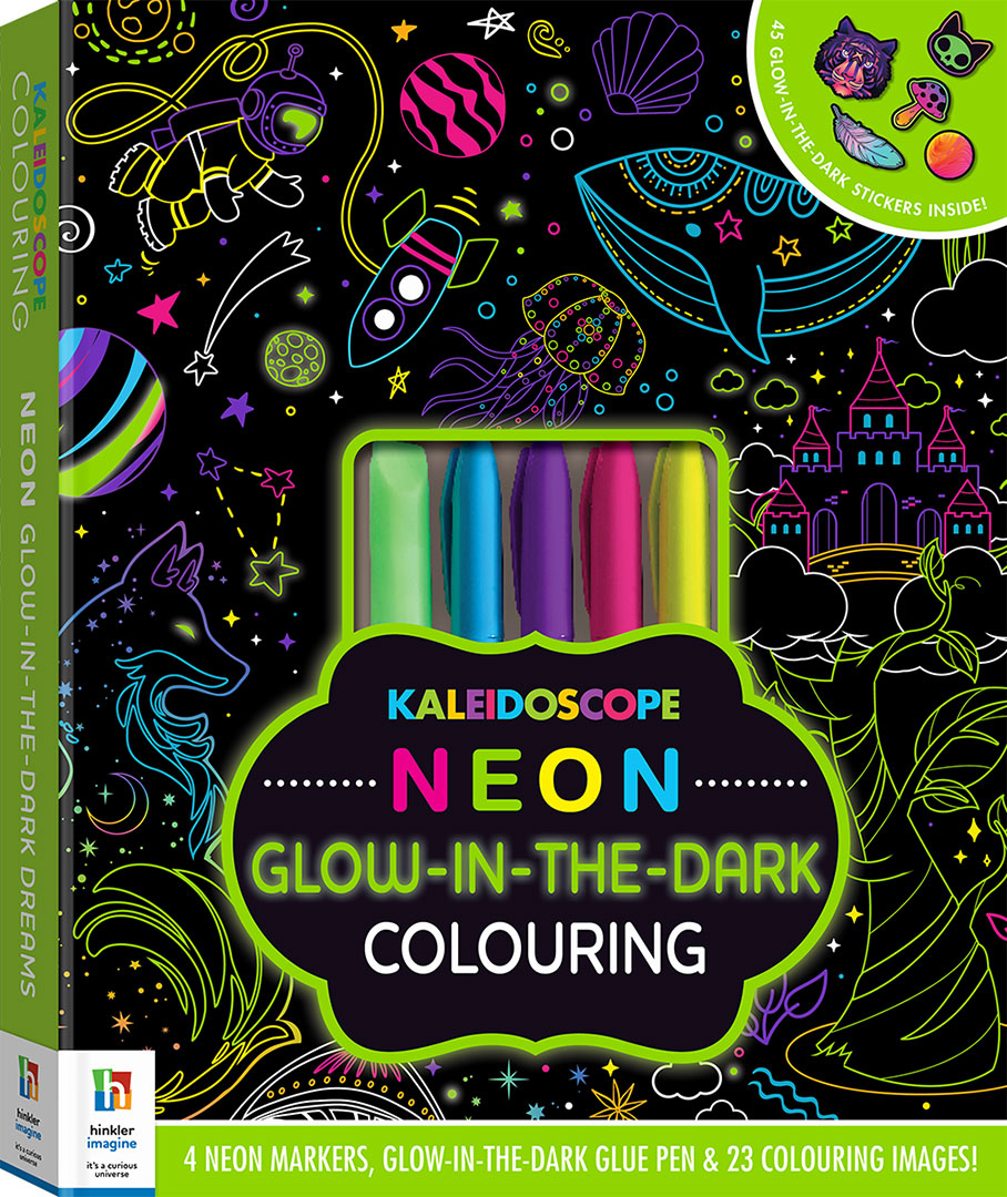 Buy Hinkler Kaleidoscope Neon Kit Glow in the Dark Colouring Kit | Yallatoys.com