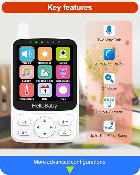 Hello Baby 4 Lcd Portable Video Baby Monitor with Camera and Audio Hello Baby Yallatoys