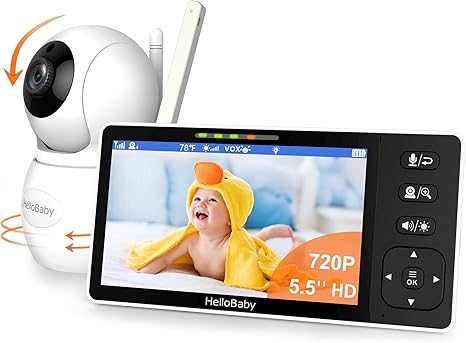 Hello Baby 720P 5.5 HD Baby Monitor with Camera & Audio With No Wifi Hello Baby Yallatoys