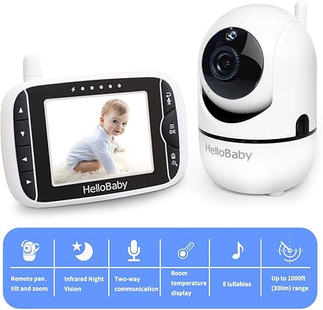 Hello Baby 3.2 Lcd Video Baby Monitor With Remote Camera Pan Tilt Zoom Hello Baby Yallatoys