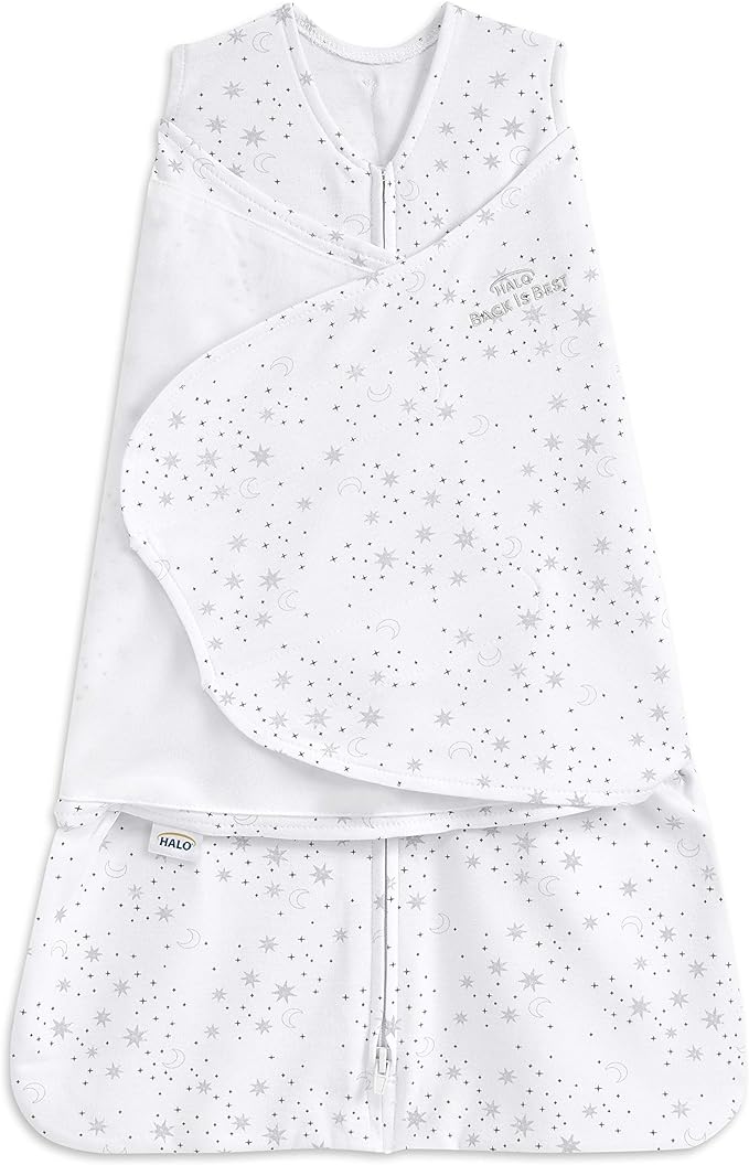 Halo Sleep Sack Swaddle 1.5 Tog Cotton White 0-3m Halo Yallatoys