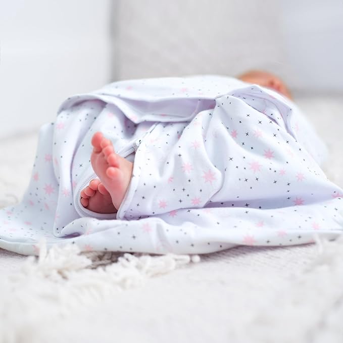 Halo Sleep Sack Swaddle 1.5 Tog Cotton Midnight Moons Pink 0-3m Halo Yallatoys